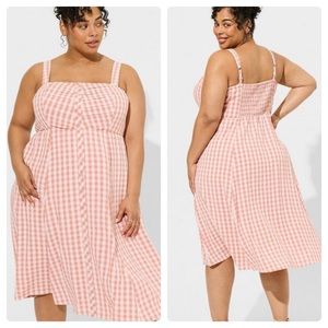 Torrid midi seersucker button front EUC